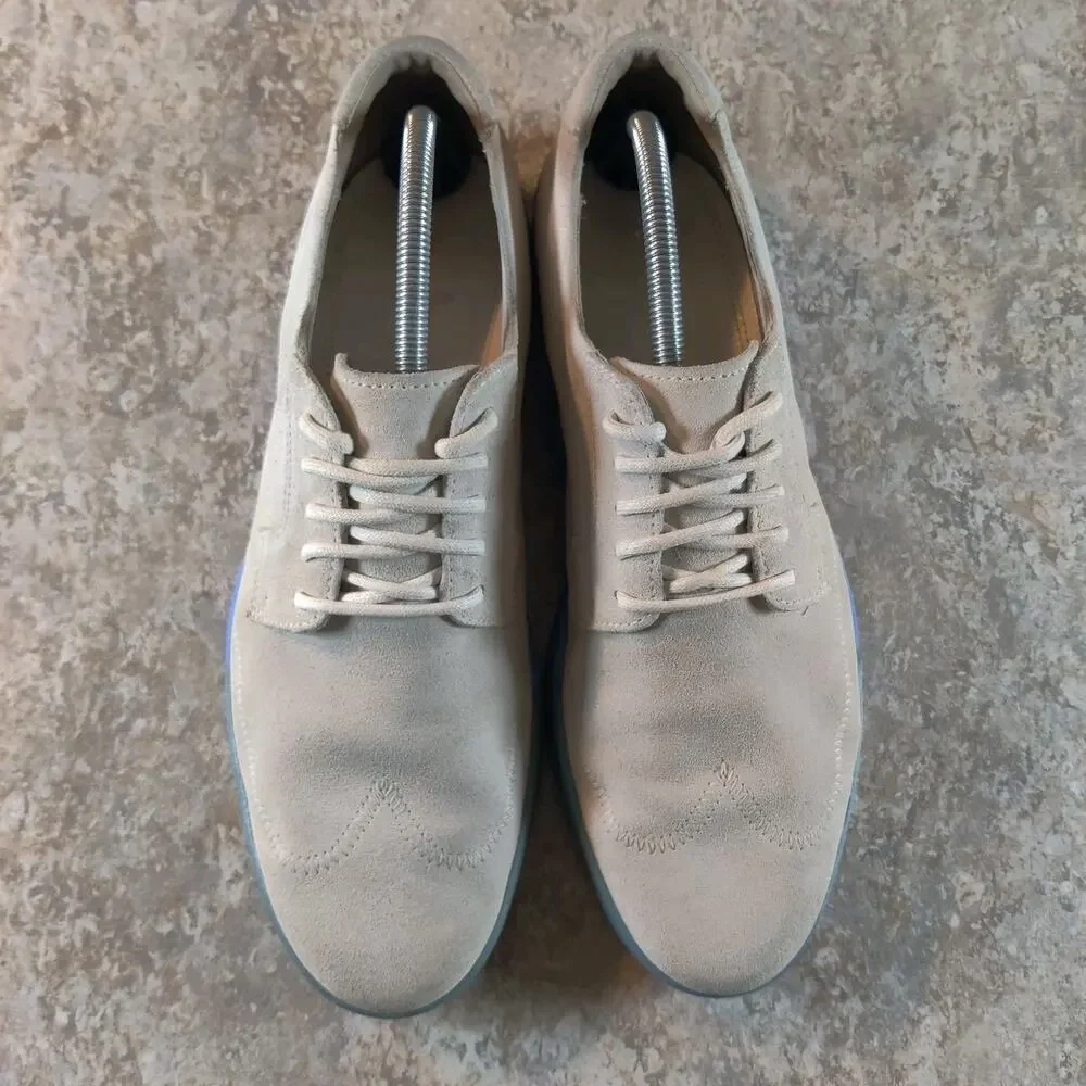 Cole Haan Air Jasper Shoes Men's 10 M Wing Tip White Suede Oxfords
